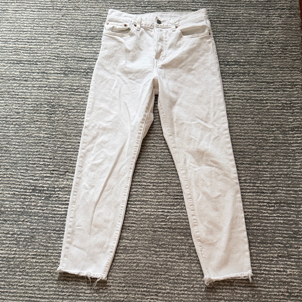 Elegant Women's Cropped White Jeans